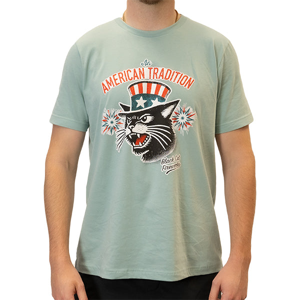 Black Cat® American Tradition T-Shirt-Dusty Blue