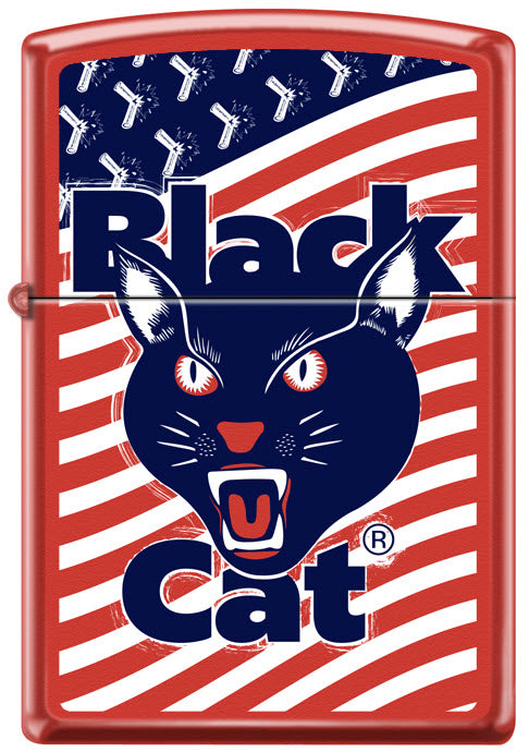 Black Cat® Logo Zippo Lighter - Matte Red - Limited Edition
