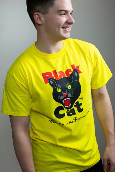 Black Cat Yellow T-Shirt