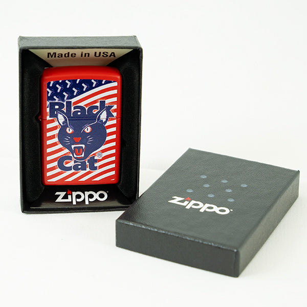 Black Cat® Logo Zippo Lighter - Matte Red - Limited Edition